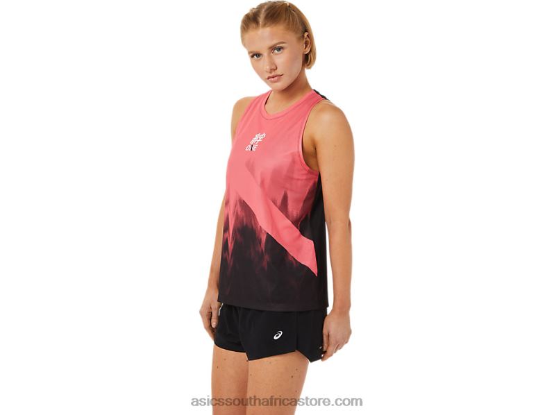 Women Asics Singlet LH4X03650 Blazing Coral