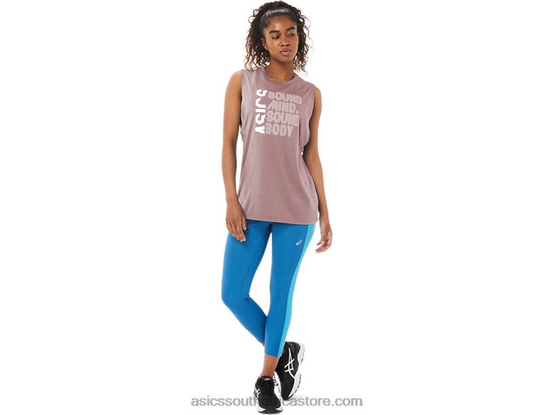 Women Asics Sound Mind, Sound Body Tank LH4X04109 Ginger Peach Heather