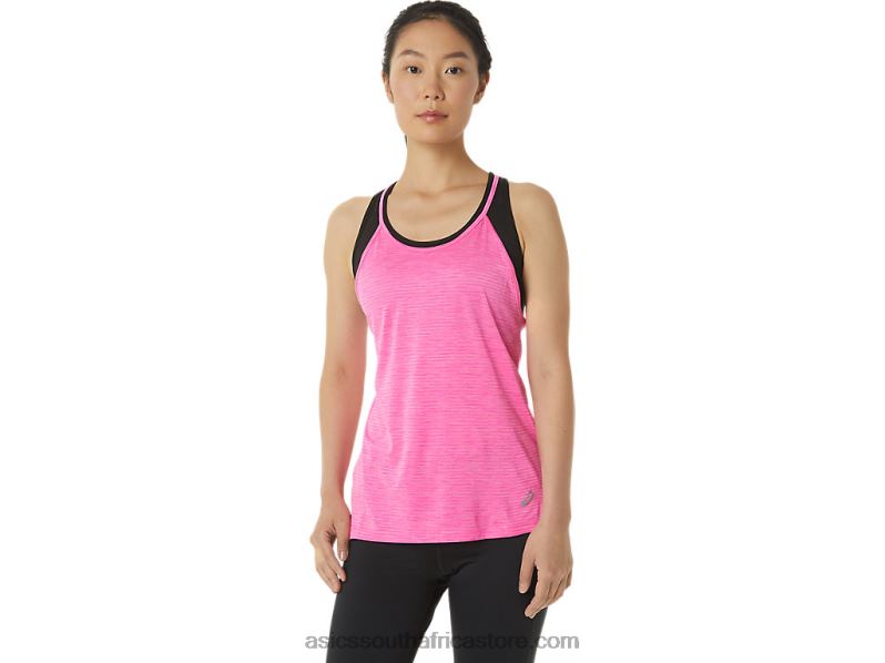 Women Asics Strappy Tank LH4X03317 Pink Glo Spacedye