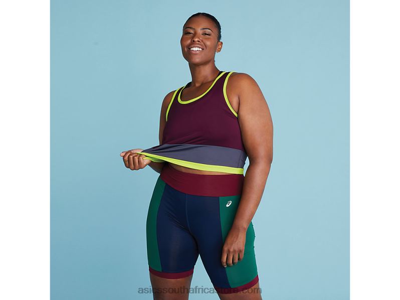 Women Asics The New Strong Repurposed Tank LH4X03367 Maroon/Steel Grey