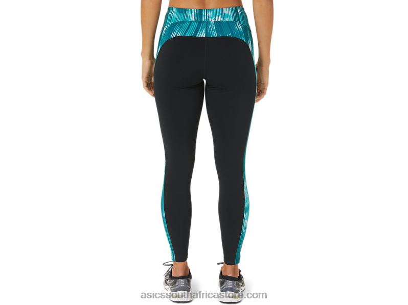 Women Asics 7/8 Performance Tight LH4X03081 Black/Tie Dye Velvet Pine