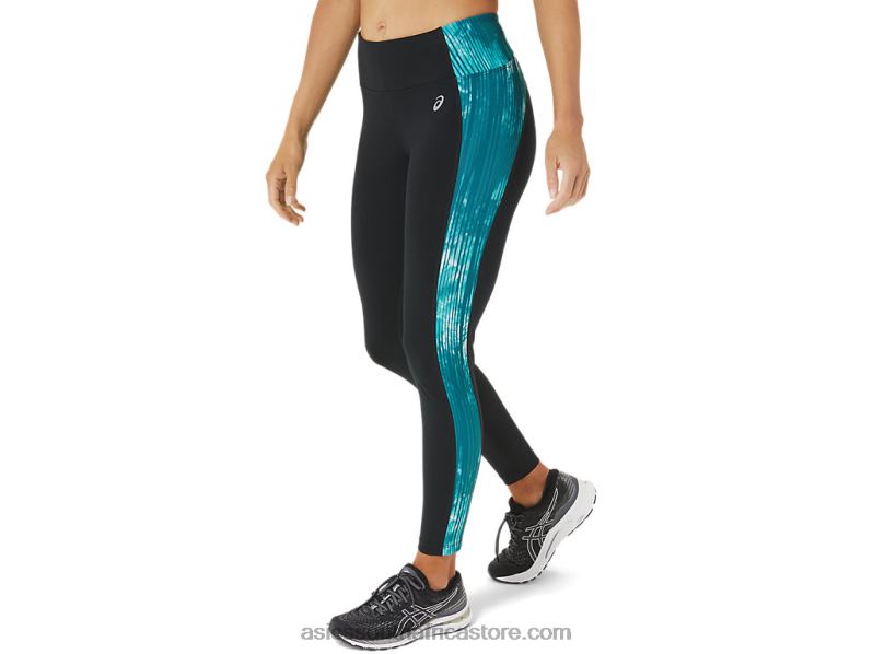 Women Asics 7/8 Performance Tight LH4X03081 Black/Tie Dye Velvet Pine