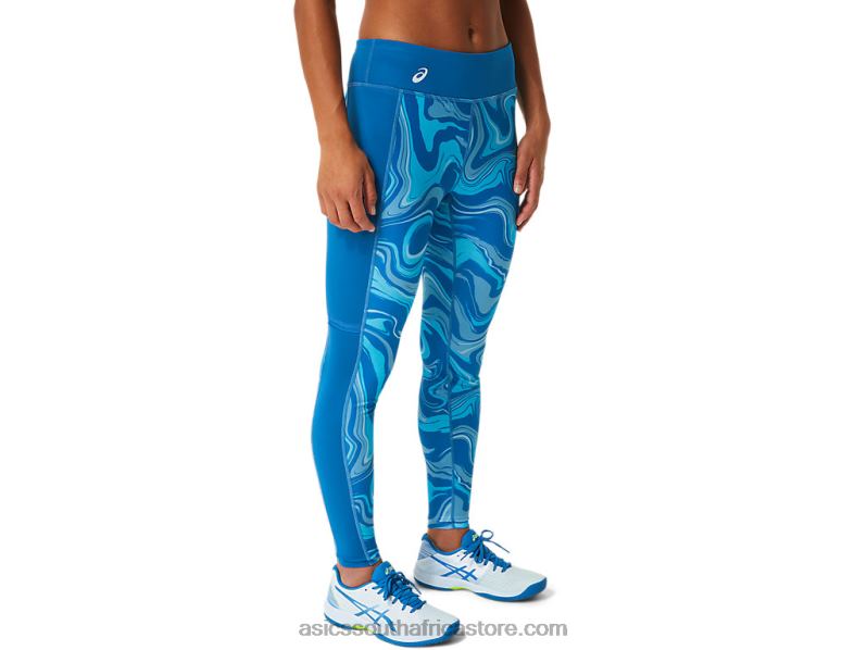 Women Asics Graphic Tight LH4X02524 Reborn Blue