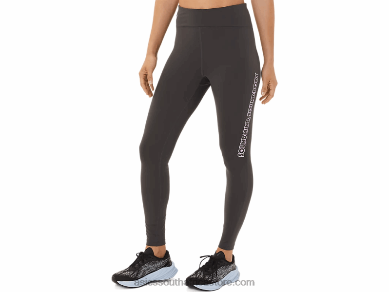 Women Asics Logo Graphic Tight LH4X02946 Obsidian Grey