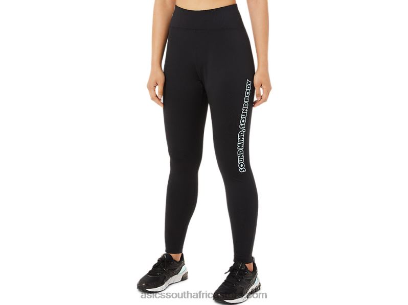 Women Asics Logo Graphic Tight LH4X03384 Performance Black