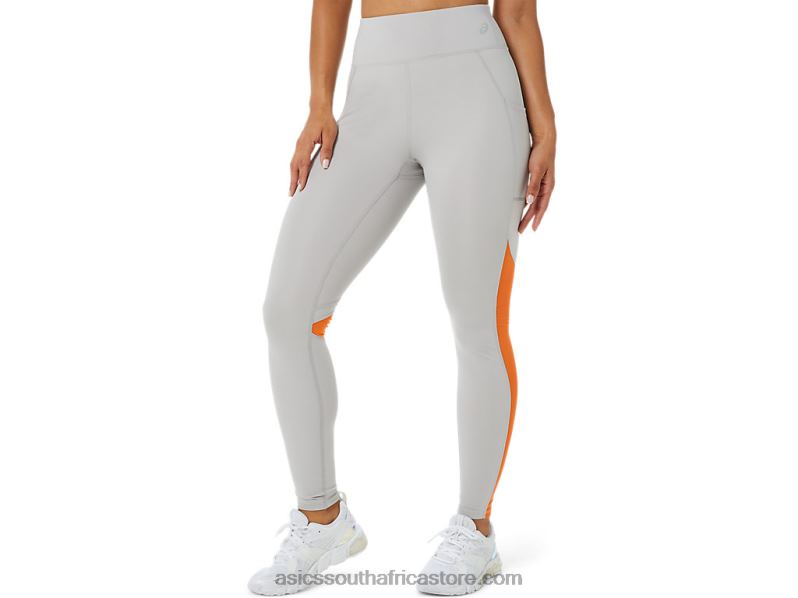 Women Asics Mesh Block Tight LH4X03406 Oyster Grey