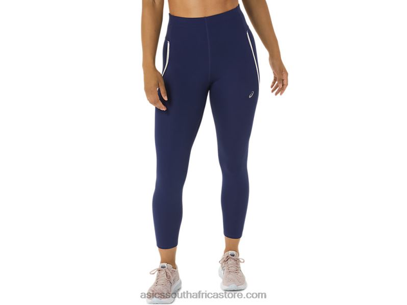 Women Asics Race High Waist Tight LH4X02513 Indigo Blue