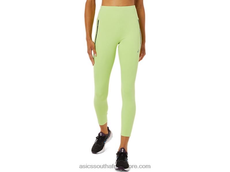 Women Asics Race High Waist Tight LH4X03335 Lime Green