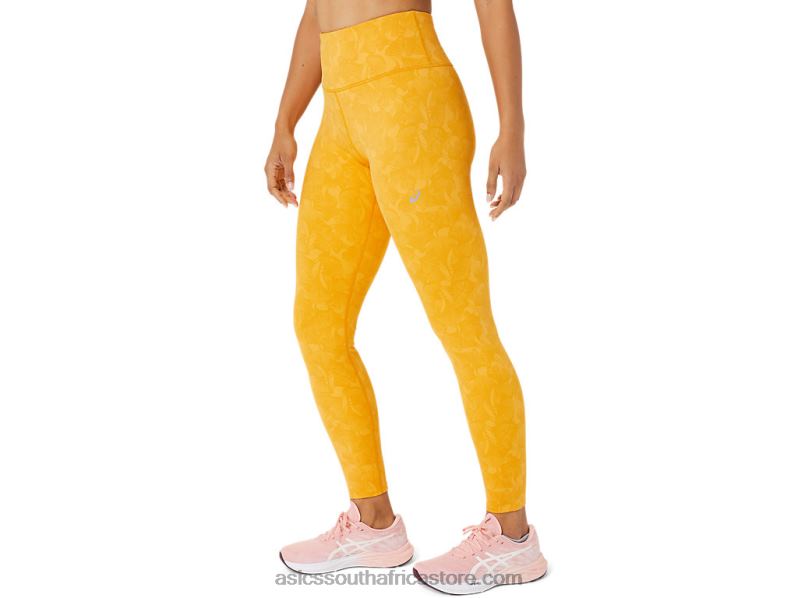 Women Asics Runkoyo Jacquard Tight LH4X02770 Tiger Yellow