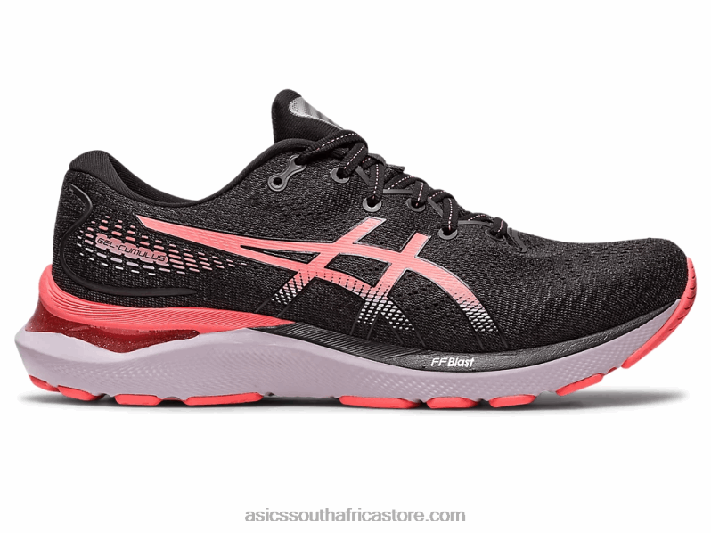 Women Asics Gel-Cumulus 24 LH4X02401 Black/Papaya