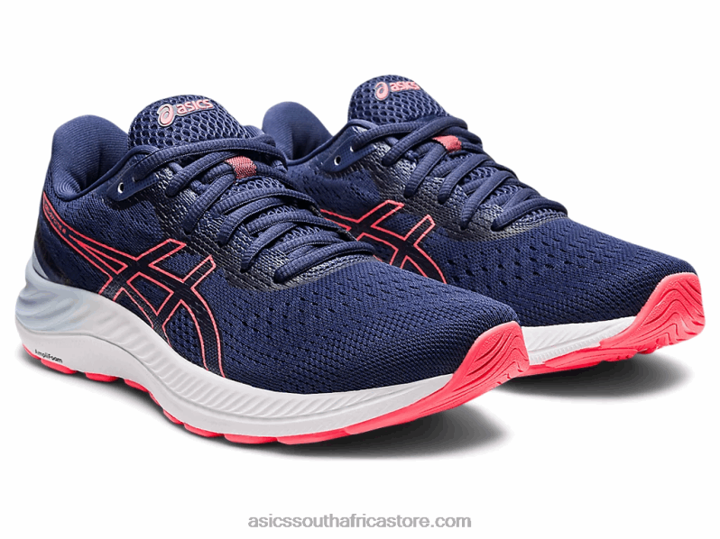 Women Asics Gel-Excite 8 Wide LH4X03595 Thunder Blue/Blazing Coral