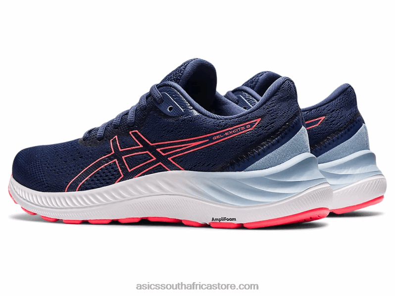 Women Asics Gel-Excite 8 Wide LH4X03595 Thunder Blue/Blazing Coral