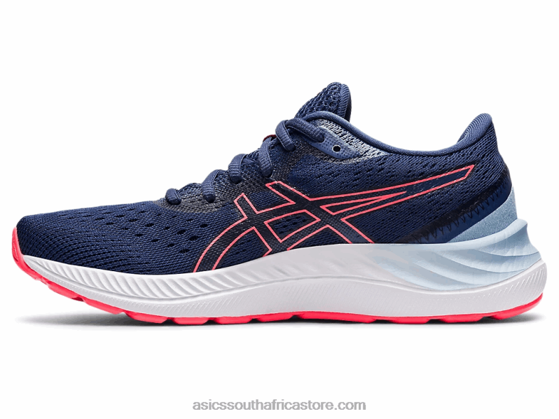Women Asics Gel-Excite 8 Wide LH4X03595 Thunder Blue/Blazing Coral