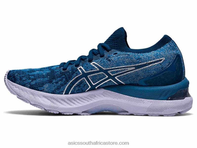 Women Asics Gel-Nimbus 23 Knit LH4X03922 Grey Floss/Mako Blue