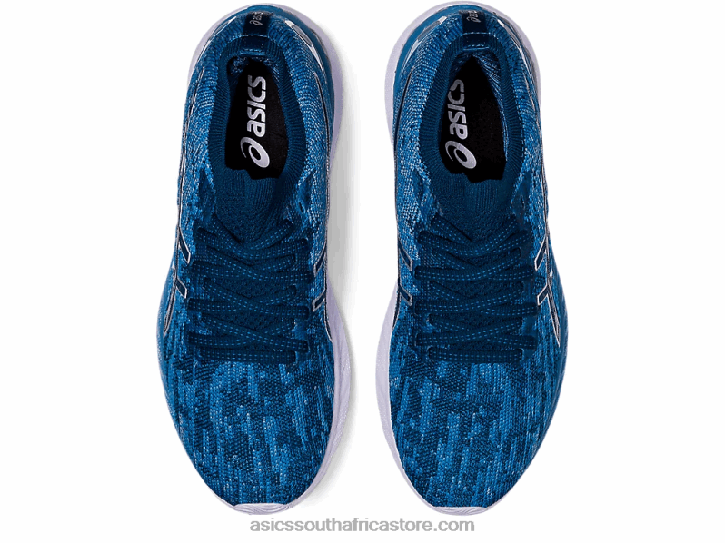 Women Asics Gel-Nimbus 23 Knit LH4X03922 Grey Floss/Mako Blue