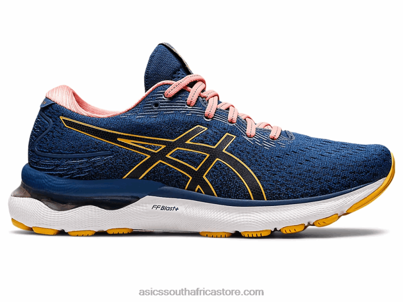Women Asics Gel-Nimbus 24 LH4X02667 Midnight Blue/Tiger Yellow