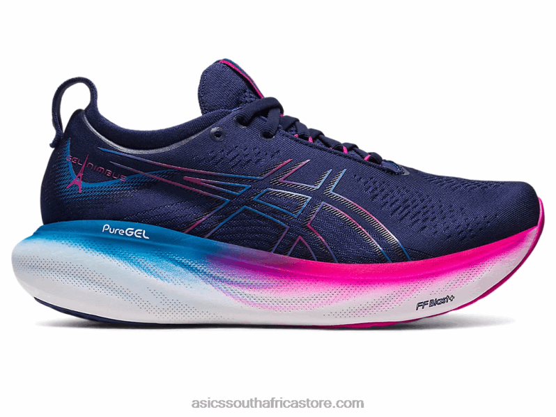 Women Asics Gel-Nimbus 25 LH4X02138 Indigo Blue/Pink Rave
