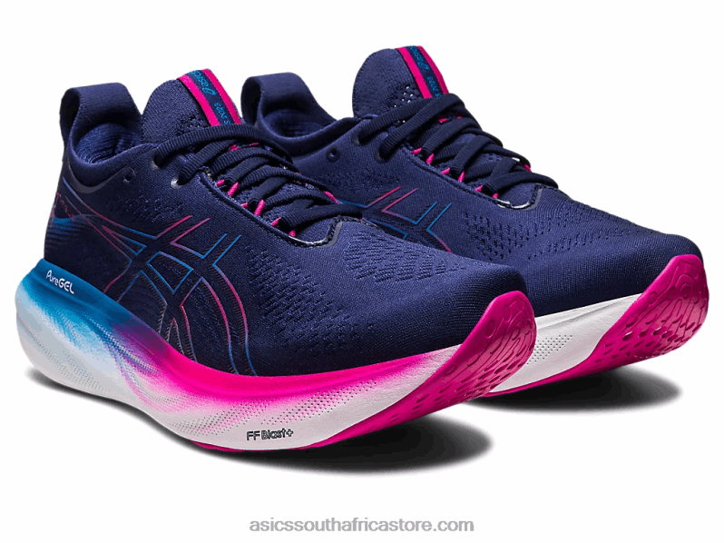 Women Asics Gel-Nimbus 25 LH4X02138 Indigo Blue/Pink Rave