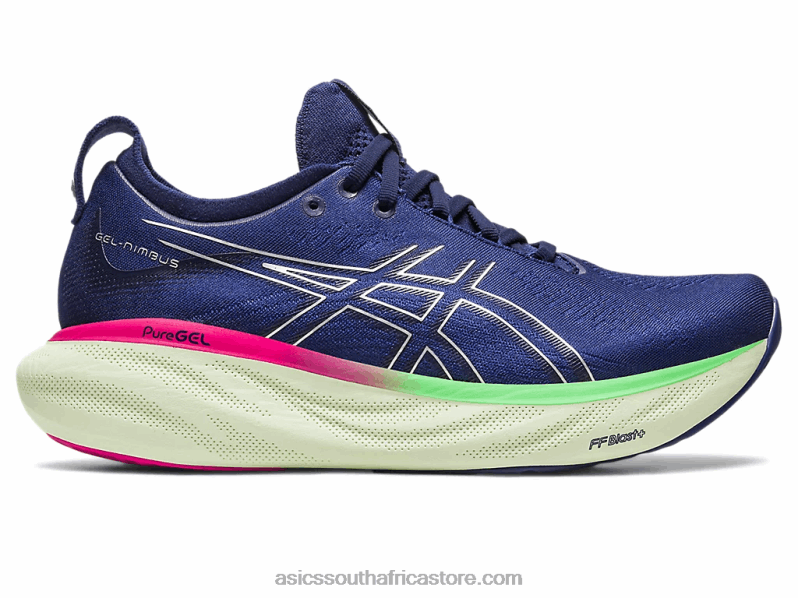 Women Asics Gel-Nimbus 25 LH4X02373 Indigo Blue/Pure Silver