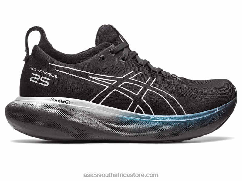 Women Asics Gel-Nimbus 25 Platinum LH4X02379 Black/Pure Silver