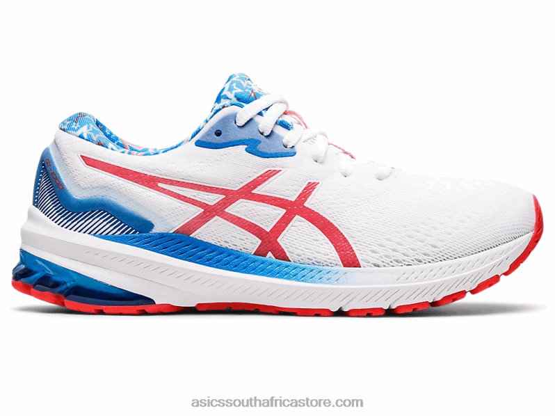 Women Asics Gt-1000 11 LH4X03210 White/Electric Red