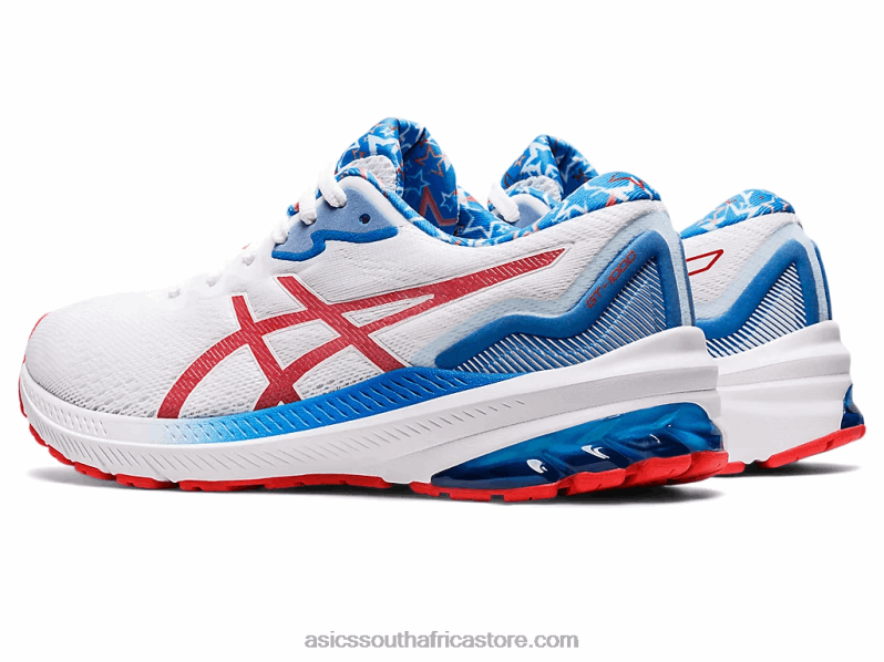 Women Asics Gt-1000 11 LH4X03210 White/Electric Red