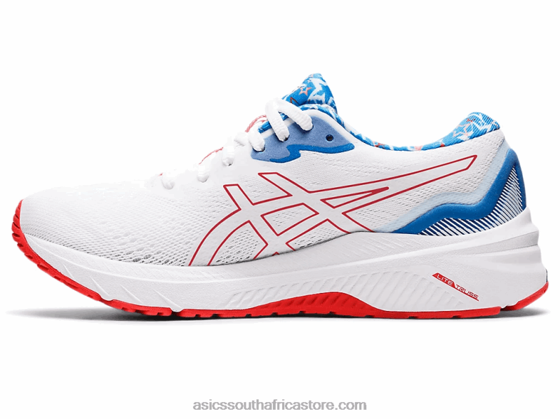 Women Asics Gt-1000 11 LH4X03210 White/Electric Red