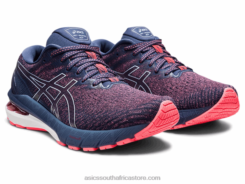 Women Asics Gt-2000 10 LH4X03691 Blazing Coral/Thunder Blue