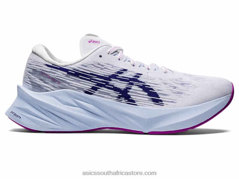 Women Asics Novablast 3 LH4X02887 White/Dive Blue