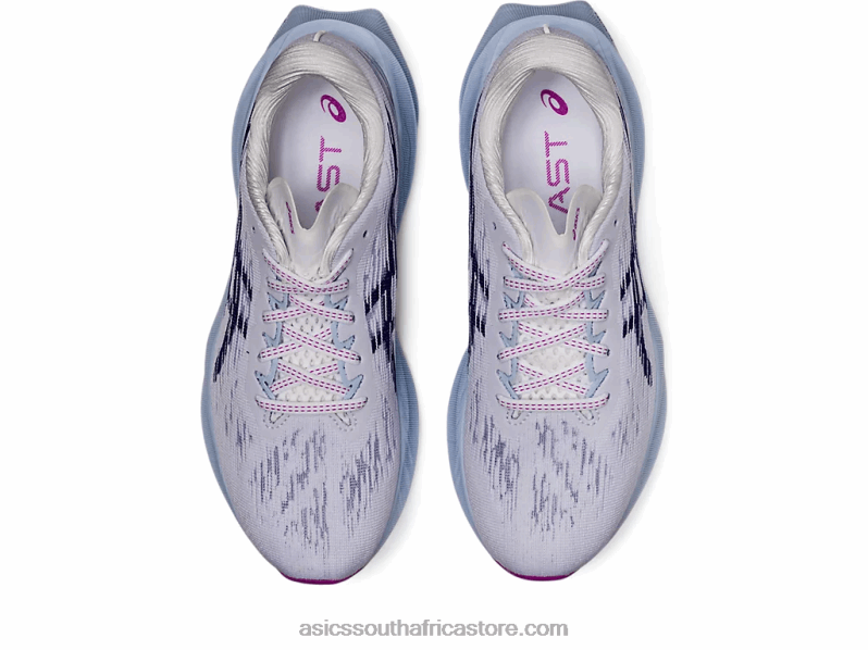 Women Asics Novablast 3 LH4X02887 White/Dive Blue