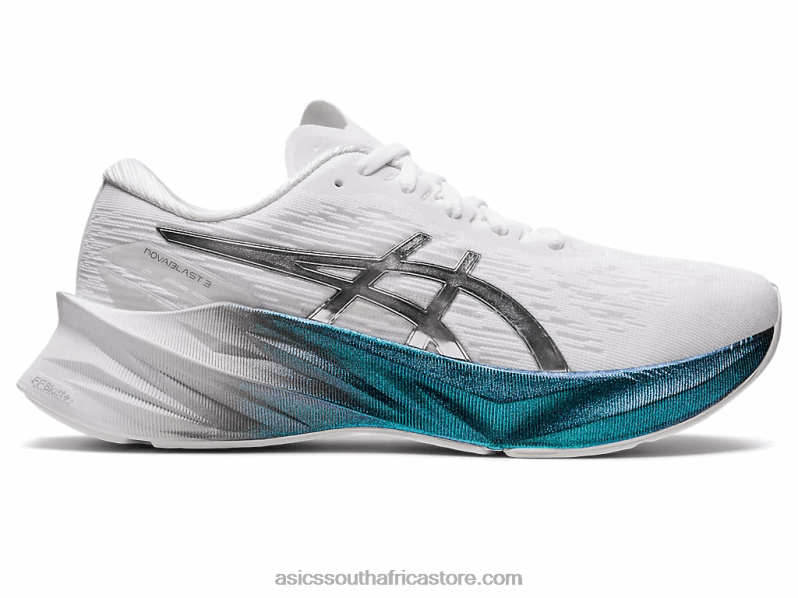 Women Asics Novablast 3 Platinum LH4X02897 White/Pure Silver