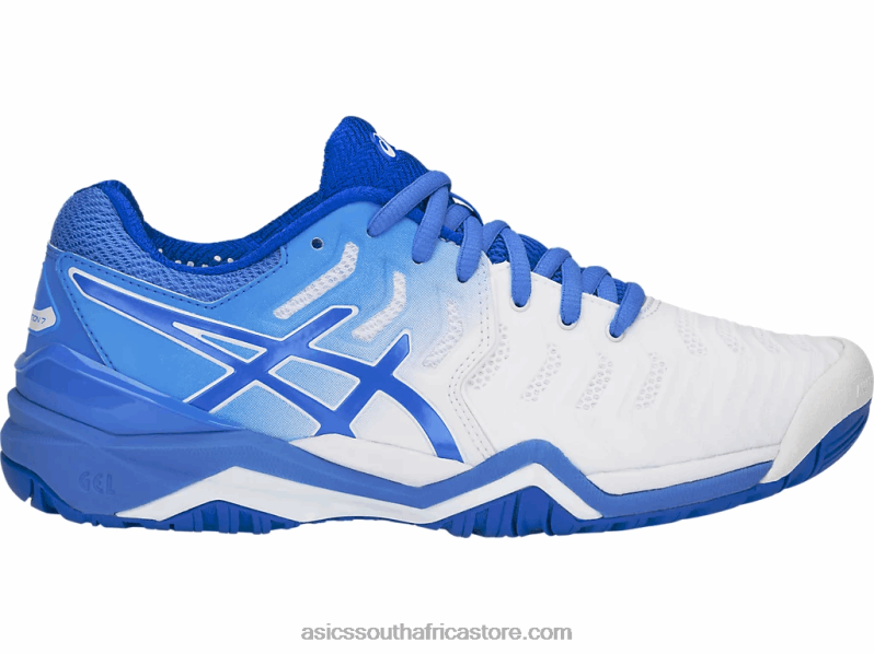 Women Asics Gel-Resolution 7 LH4X04214 White/Blue Coast