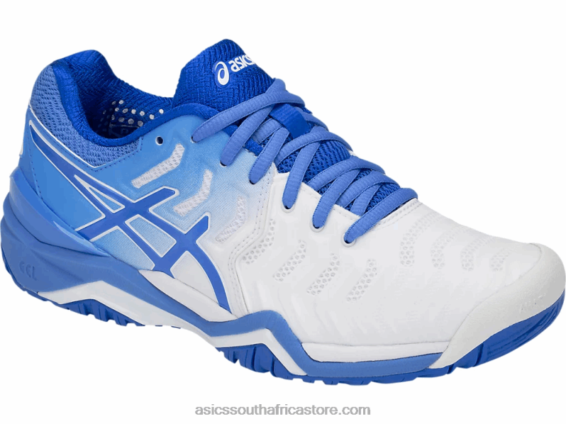 Women Asics Gel-Resolution 7 LH4X04214 White/Blue Coast