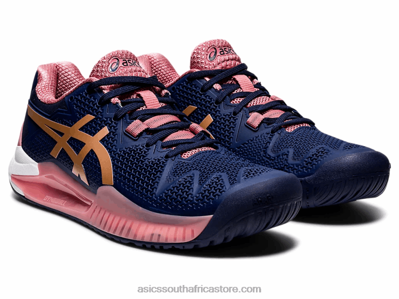 Women Asics Gel-Resolution 8 LH4X03894 Peacoat/Rose Gold