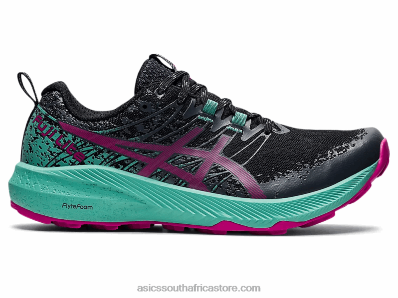 Women Asics Fuji Lite 2 LH4X03586 Black/Fuchsia Red