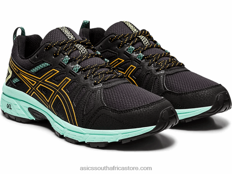 Women Asics Gel-Venture 7 Wide LH4X04162 Black/Orange Pop