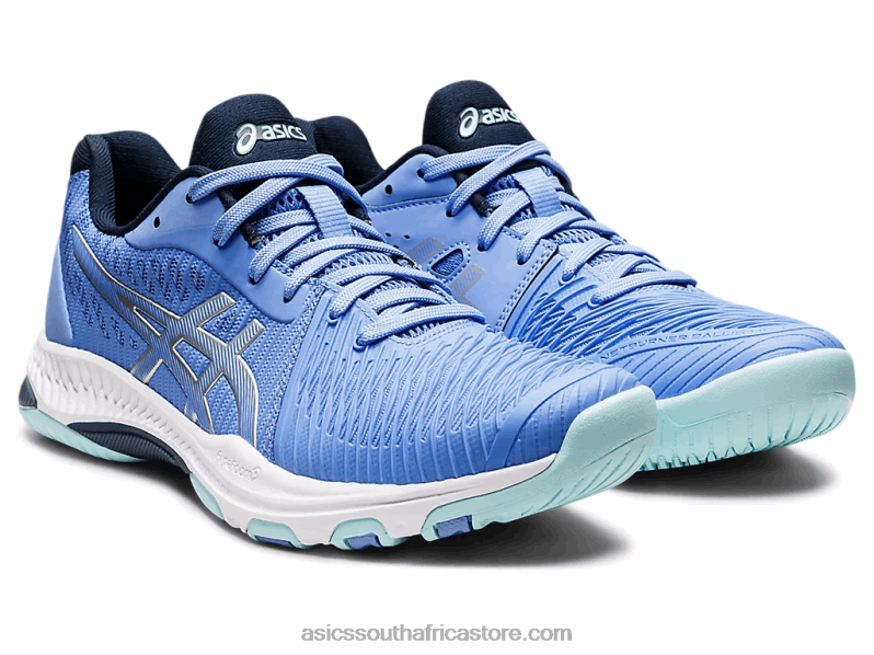 Women Asics Netburner Ballistic FF 2 LH4X03606 Periwinkle Blue/Pure Silver