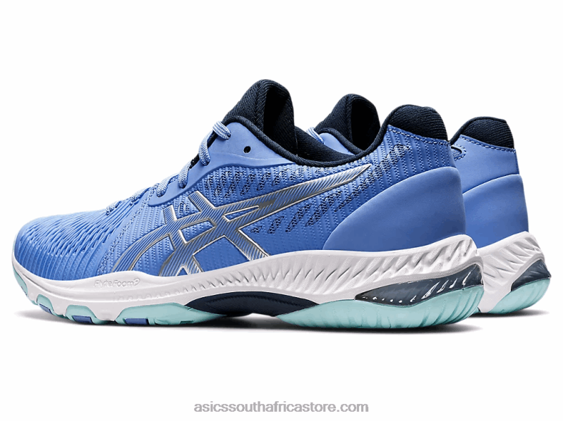 Women Asics Netburner Ballistic FF 2 LH4X03606 Periwinkle Blue/Pure Silver