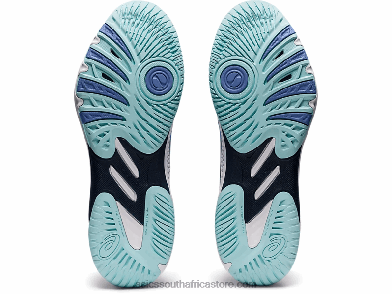 Women Asics Netburner Ballistic FF 2 LH4X03606 Periwinkle Blue/Pure Silver